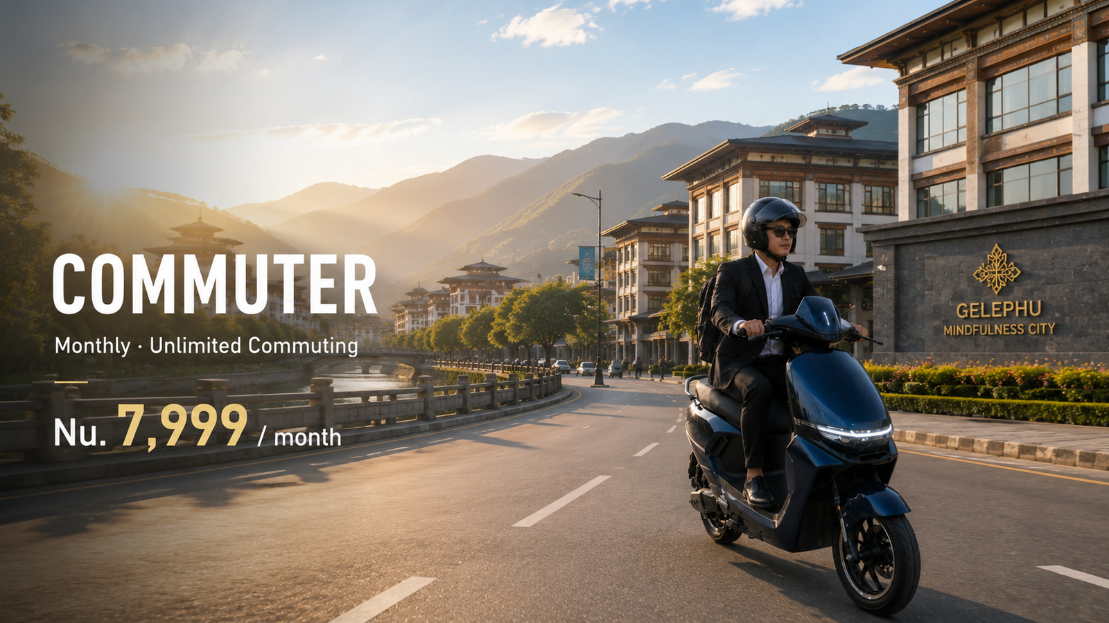 Doya Rental Commuter EV scooter for daily rental in Bhutan